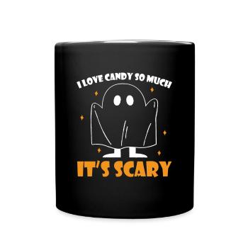 I Love Candy So Much It's Scary Ghost Ghost - Full Colour Mug - black - Front