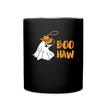 Boo Haw Shirt Ghost Lasso Rodeo Farmer - Full Colour Mug - black - Front