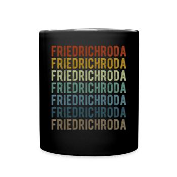 Friedrichroda Stadt Retro Vintage - Tasse einfarbig - Schwarz - Vorne