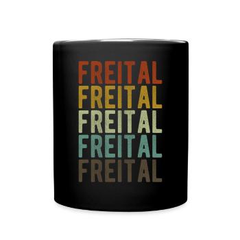 Freital Stadt Retro Vintage - Tasse einfarbig - Schwarz - Vorne