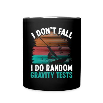 Funny Random Gravity Tests Humor Windsurfing - Full Colour Mug - black - Front