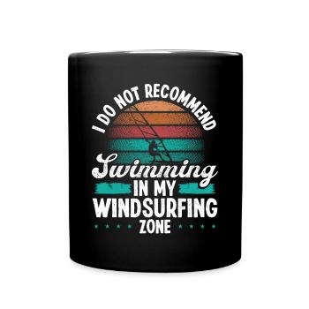Drôle Ne recommande pas Windsurfing Zone - Mug uni - noir - Devant