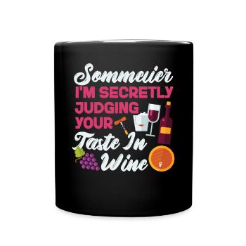 Sommelier Wine Drinking Tasting - Tasse einfarbig - Schwarz - Vorne