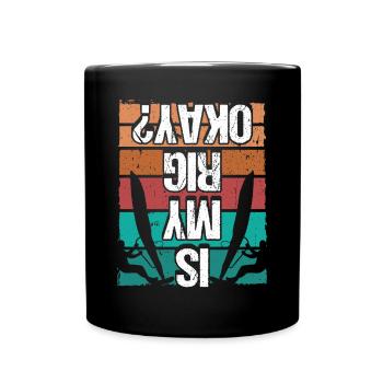 Humor Is my Rig okay Funny Vintage Windsurfing - Tasse einfarbig - Schwarz - Vorne