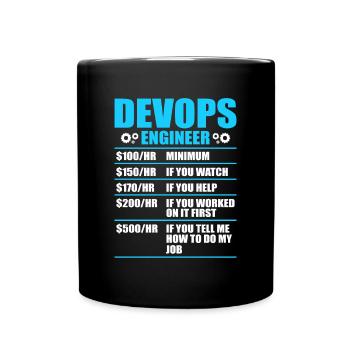 Devops Sys-Admin Entwickler - Tasse einfarbig - Schwarz - Vorne