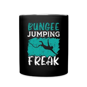 Bungee Jumping Freak Adrenalin Bungee Jumper - Tasse einfarbig - Schwarz - Vorne