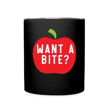 Willst du einen bissigen Apfelpflücker Apfelobst Liebhaber - Tasse einfarbig - Schwarz - Vorne