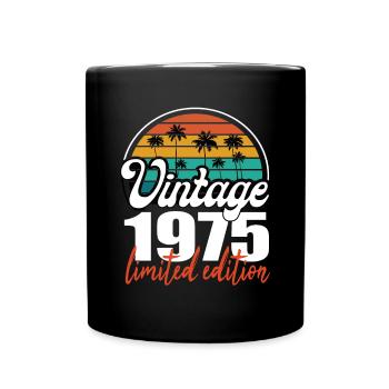 Vintage Birthday Birthday Retro 1975 Limited - Full Colour Mug - black - Front