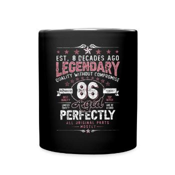 Vintage 86 Aged Perfectly Women on 86th Birthday - Full Colour Mug - black - Front