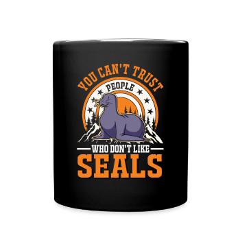 Seal Gift Sea Lion Seal - Full Colour Mug - black - Front