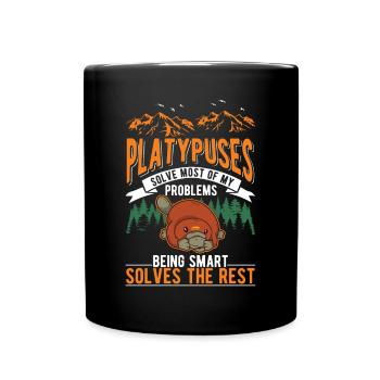 Schnabeltier Platypus - Tasse einfarbig - Schwarz - Vorne