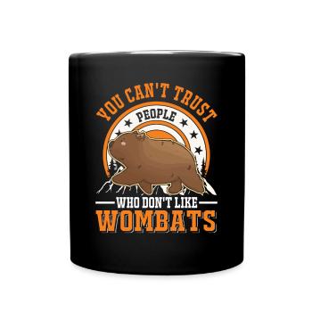 Australischer Wombat - Tasse einfarbig - Schwarz - Vorne