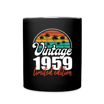 Vintage Birthday Birthday Retro 1959 Limited - Full Colour Mug - black - Front