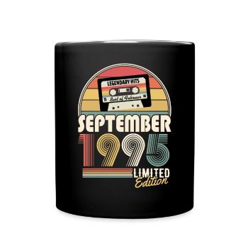 September 1995 Jahrgang Geburtstag Geschenk - Tasse einfarbig - Schwarz - Vorne