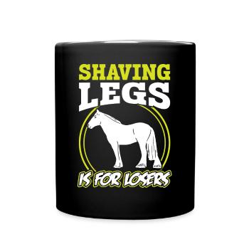 Raser les jambes est pour les perdants - Clydesdale - Mug uni - noir - Devant