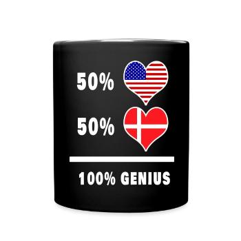 Conception ingénieuse du drapeau des États-Unis et du Danemark - Mug uni - noir - Devant