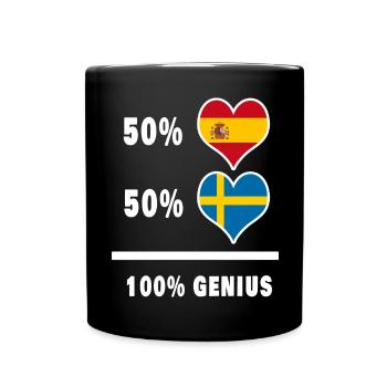 Suède et Espagne génie / cadeau - Mug uni - noir - Devant