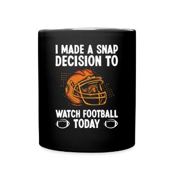 Sehen Sie Heute American Football - Tasse einfarbig - Schwarz - Vorne