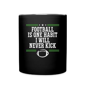 Ich Werde Niemals Den Fußball Treten - Tasse einfarbig - Schwarz - Vorne