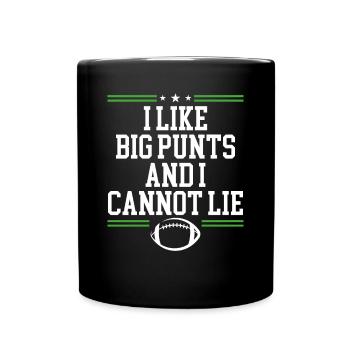 J’aime le football américain avec les grands - Mug uni - noir - Devant