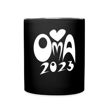 Oma 2023 - Werdende Oma 2023 Schwanger - Tasse einfarbig - Schwarz - Vorne
