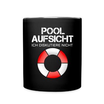 Bafemeister Pool Aufsicht - Ich diskutiere nicht! - Tasse einfarbig - Schwarz - Vorne