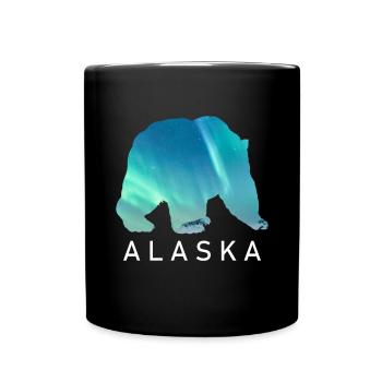 Alaska Gift USA Nature Bear Denali Grizzly Forest - Full Colour Mug - black - Front