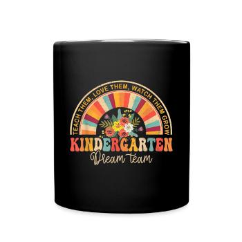Groovy Hello Kindergarten Vibes Professeur rétro - Mug uni - noir - Devant