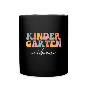 Groovy Hello Kindergarten Vibes Professeur rétro - Mug uni - noir - Devant
