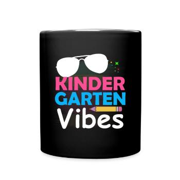Groovy Hello Kindergarten Vibes Professeur rétro - Mug uni - noir - Devant