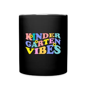 Groovy Hello Kindergarten Vibes Professeur rétro - Mug uni - noir - Devant