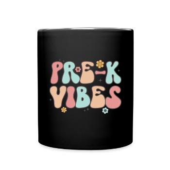 Pre-K Vibes Retro Teacher Retour à l’école - Mug uni - noir - Devant