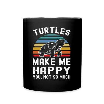 Turtle Tshirt Reptiles Children Men Women - Full Colour Mug - black - Front