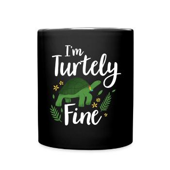 Turtle Relaxed Chill Sea Ocean Beach - Full Colour Mug - black - Front