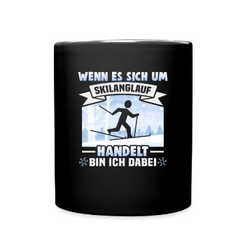 Langläufer Biathlon Skilangläufer - Tasse einfarbig - Schwarz - Vorne