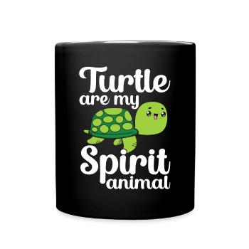 Turtle Gift Kids Reptiles Sea Beach - Full Colour Mug - black - Front
