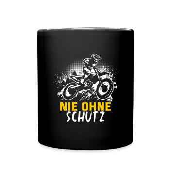 Motocross Geschenk Für Enduro Supermoto Dirt Bike - Tasse einfarbig - Schwarz - Vorne