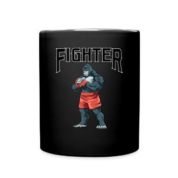 MMA Mixed Martial Arts - Käfig Kämpfer Free - Tasse einfarbig - Schwarz - Vorne