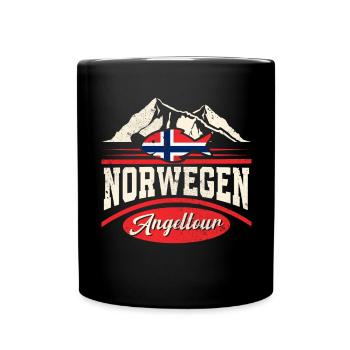 Norwegen Angeltour Angeln Angler - Tasse einfarbig - Schwarz - Vorne