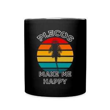 Plecos Make Me Happy Plecostomus Sucker Fish - Mug uni - noir - Devant