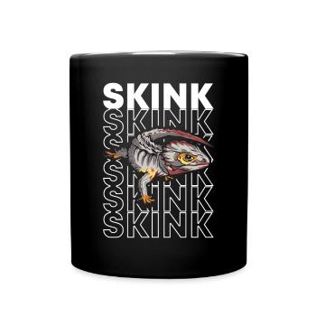 Rotäugiger Krokodilskink Reptilienpfleger im Stil der 80er Jahre - Tasse einfarbig - Schwarz - Vorne