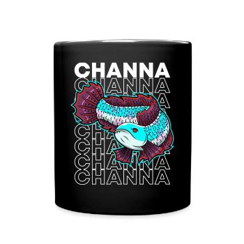 Channa 80's Style Snakehead Monster Fischhüter - Tasse einfarbig - Schwarz - Vorne