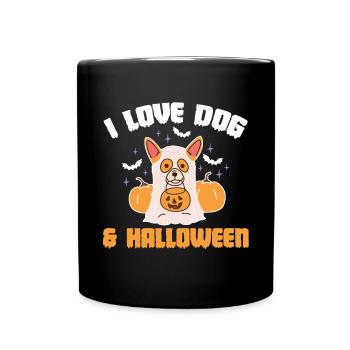 J’adore le chien et la chemise d’Halloween - Mug uni - noir - Devant