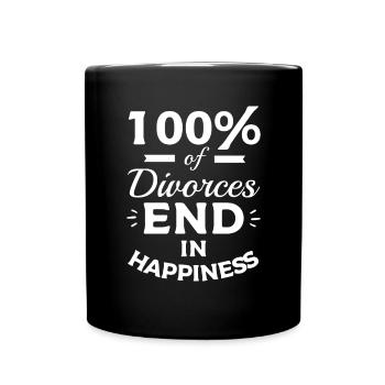 100% des divorces se terminent par le bonheur - Mug uni - noir - Devant