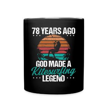 78 Birthday Kitesurf Legend Kiteboard 78 Year Old - Tasse einfarbig - Schwarz - Vorne