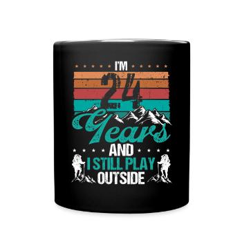 24 Year Old Hiker Mountains Hiking 24 Birthday - Tasse einfarbig - Schwarz - Vorne