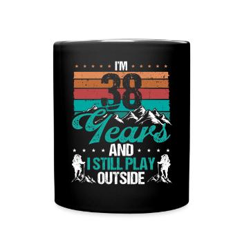 38 Year Old Hiker Mountains Hiking 38 Birthday - Tasse einfarbig - Schwarz - Vorne