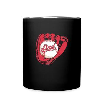 Baseball Vater Baseballspieler Papa Dad Geschenk - Tasse einfarbig - Schwarz - Vorne