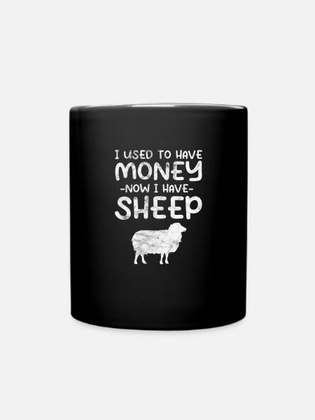 Schaf Schafe Bauernhof Tier Schafbock Geschenk - Tasse einfarbig - Schwarz