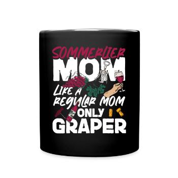 Dégustation de vin de sommelier - Mug uni - noir - Devant